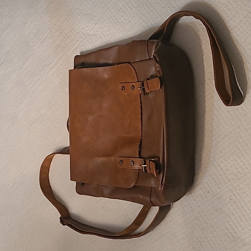 Zebella Genuine Leather Backpack – Tan Brown, Buckle Flap Style - Picture 2 of 9